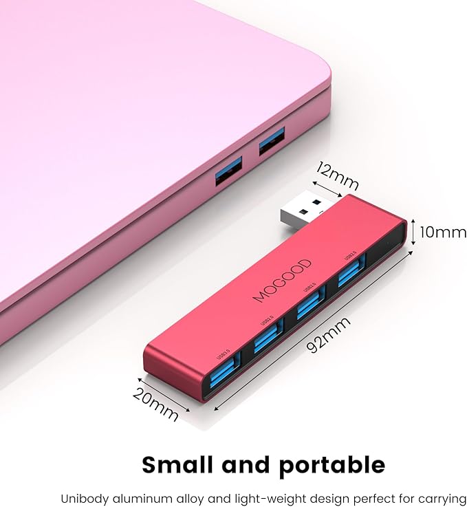 USB Splitter MOGOOD USB Splitter USB Hub 3.0 USB Hub for Laptop Multiport Adapter USB Port Expander USB Data Hub Splitter for Laptop,PC,MacBook,Mac Pro,Mac mini,iMac,Surface Pro