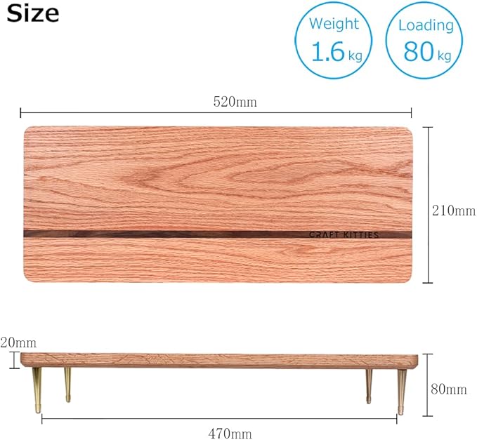 Wood Riser Monitor Stand with USB Ports Computer Stand w/Slot for Tablet & Cellphone Computer Riser w/Big Storage, Dual Monitor Riser for PC, Computer, Laptop, Printer