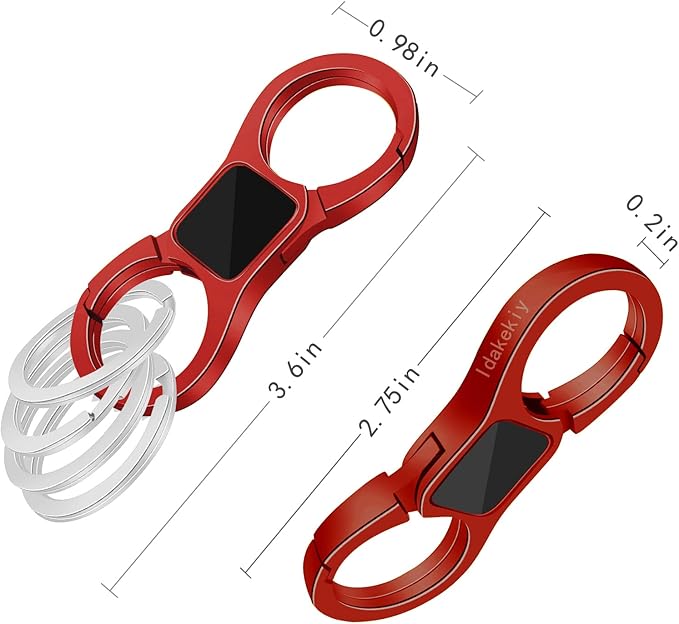 Idakekiy Key Chain Quick Release Spring with 4 Key Rings Heavy Duty Car Keychain Organizer for Men and Women