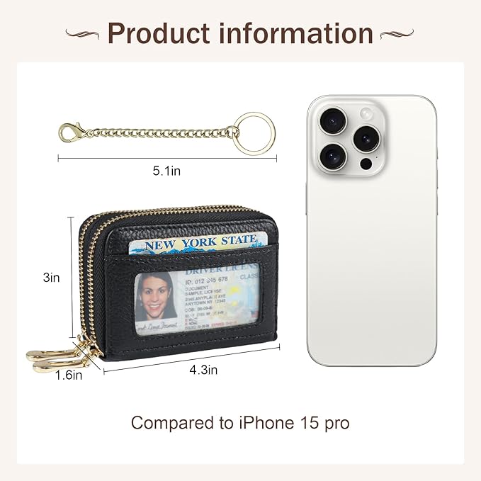 imeetu Rfid Credit Card Holder,Genuine Leather Businese Card Case,Rfid Blocking Wallet for Women & Men