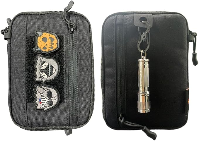 ROARING FIRE Picofire Pro EDC Pouch Organizer - [Small Tool Pouch] for Electronics, Cables, Flashlights - with YKK Zippers, Weatherproof Resistant 500D Nylon for pouches men (black)