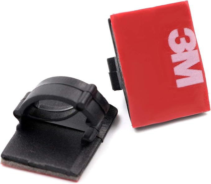 Mini Cable Clips 3M Adhesive, Multipurpose Cord and Wire Organizer for Cable Management 3/4" x 1/2" - 100 Pack Bundled with 10 Bonus Reusable Cable Ties (Black)