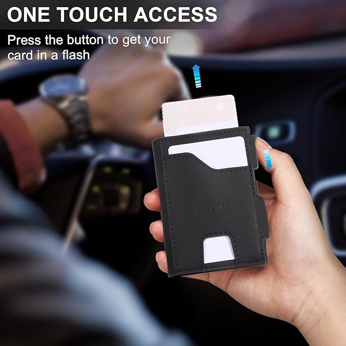 Minimalist Wallets For Men - Slim RFID Wallet I Scratch Resistant-business card holder -Credit Card Holder & Money Clip, Easily Removable Money & Cards - Mens Wallets