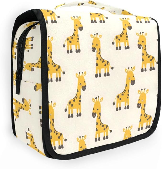 senya Hanging Travel Toiletry Bag Cute Kit Makeup Case Cosmetics Organizer for Men Women (Little Giraffe)