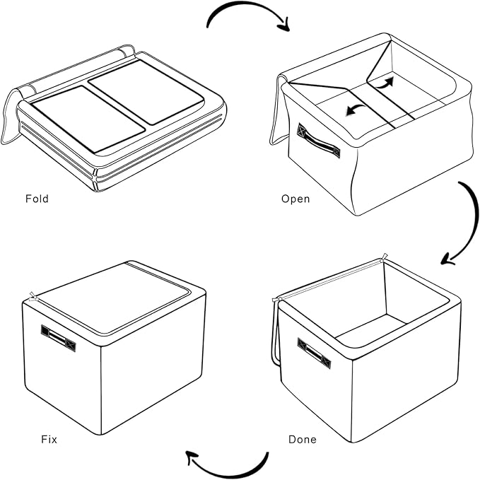 Game Controller Storage Bins With Zipper Lid, Collapsible Trunk Organizer, Car Organizers and Storage Bins with Lids, Decorative Storage Boxes with Handle, Home Storage Baskets for Organizing