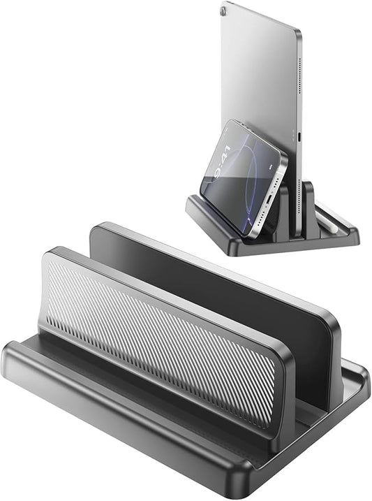 3 in 1 Vertical Laptop Stand Holder,Adjustable ABS Plastic Laptop Organizer Desktop Management Notebook Dock,Vertical Laptop Stand Space Saving for MacBook,Surface,Samsung,HP,Dell,Chrome Book