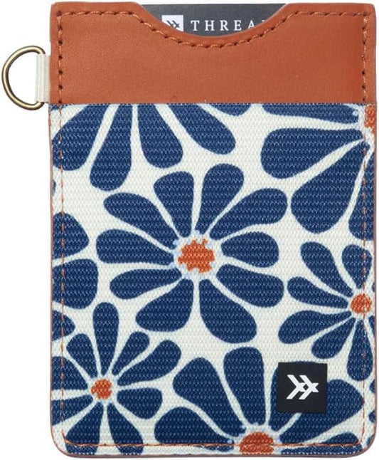 Thread Wallets Ultra Slim Minimalist Leather Card Holder Wallet (Emmeline Navy)