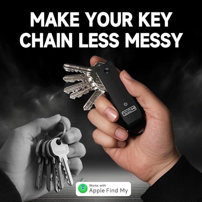Key Organizer Men's Keychains with Smart Tracker, Key Finder, Compact Key Holder -Minimalist Key Case Metal Car Key Chain