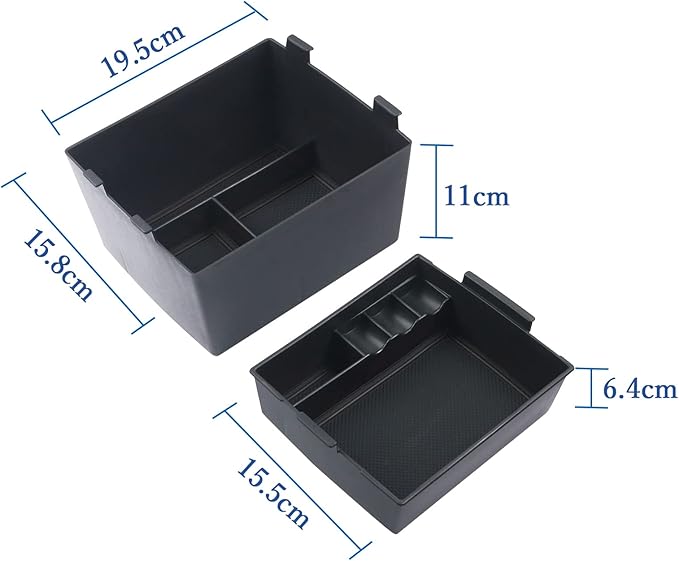 Double Layer, 2022-2025 Maverick Center Console Organizer for Ford Maverick (XL/XLT/Lariat/Tremor/Lobo), Durable ABS Plastic 2024 Maverick Console Tray 2025 Maverick Hybrid Accessories (Black)