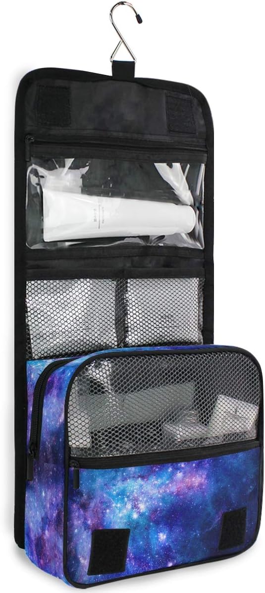 senya Hanging Travel Toiletry Bag Kit Makeup Case Cosmetics Organizer for Men Women (Nebula Gas Cloud Deep Outer Space)