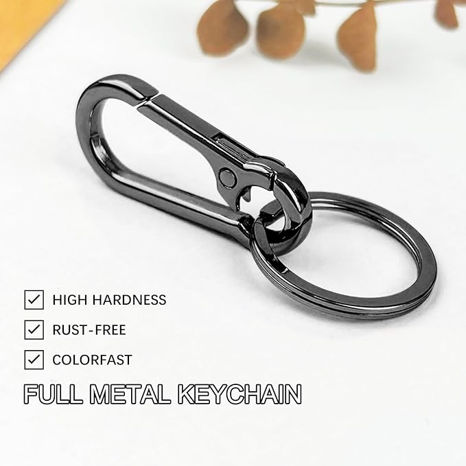 Metal Keychains for Women Men, Key Chain Ring Clip Holder Organizer for Home Car, Cut Keyring Accessories