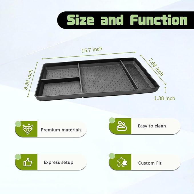 HGWEI Lower Center Console Organizer Compatible with Nissan Pathfinder 2022 2023 2024 2025 2026 Interior Accessories Floor Armrest Storage Box Insert Tray Interior Compartment Divider