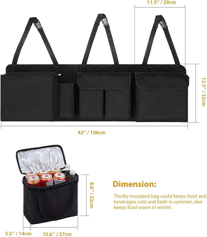 Car Trunk Organizer and Storage, Backseat Hanging Organizer (Extra Large)