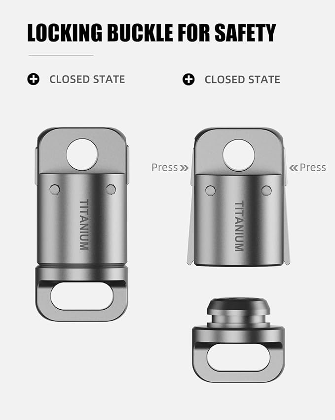 tikey Titanium Magnetic Key Holder, Quick Release Keychain, Detachable Magnetic Keychain, Safely Lock System, 360 °,Pull Apart Key Rings for Men Women