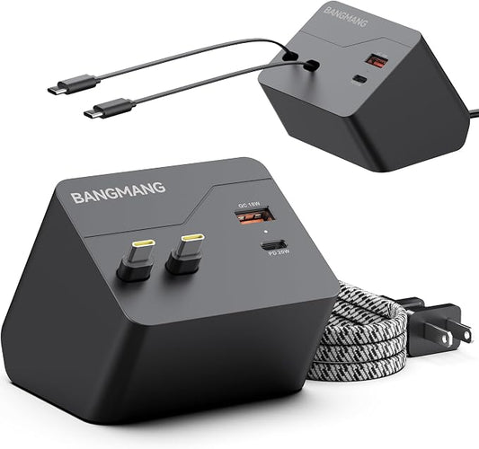 4 in 1 Retractable Charger Station with Dual USB C Cables, 40W Retractable Phone Charger with Dual USB Ports, 20W USB-C Desktop Fast Charging for iPhone 17 16 15 14 13 12 11, LG, Galaxy S24 23, Pixel