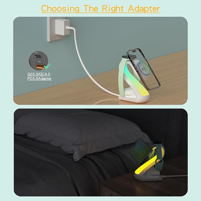 4-in-1 Wireless Charging Station for Apple Magsafe Charger Stand,Fast Magnetic Wireless Charger Station for iPhone 17 Air 16 15 14 13 12 Series,Airpods Pro,Apple Watch Ultra