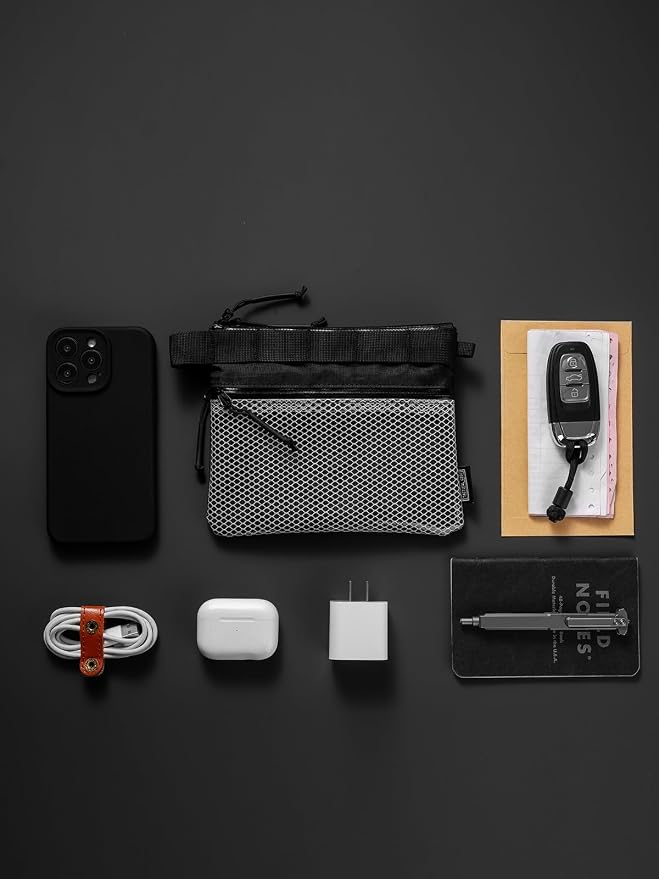 TACTICAL_GEEK EDC Modular Carry Pouch, Waterproof Nylon Organization, Multifunctional Utility Carry Pouch, Semi-Transparent Mesh Pouch for Storing Tools, Daily Necessities