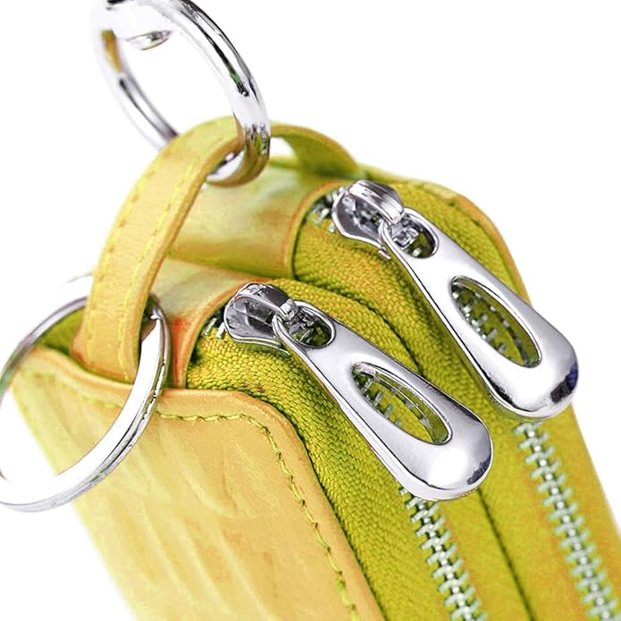 BAKUN Two-Sides Mini Leather Car Key Case, Key Holder Key Organizer Wallet