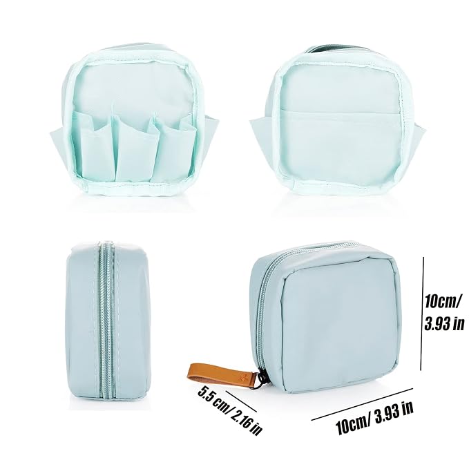 Hekyip Mini Cosmetic Bag, Travel Makeup Pouch, Portable Waterproof Cosmetic Pouch for Ladies Women, Mini (Mini Mint-blue)