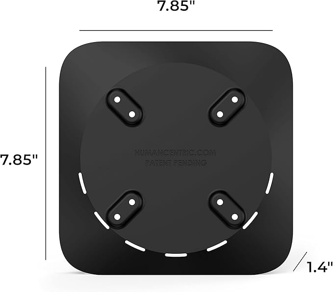 HumanCentric Mount Compatible with Mac mini, Custom Mount Adapter for Wall, Rack, Under Desk, Behind Monitor, 75x75mm and 100x100mm VESA Patterns, Does Not Work with 2024 M4 Mac mini
