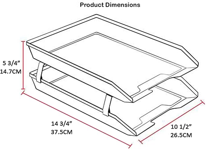 Acrimet Facility 2 Tier Letter Tray, Front Load, Letter Size/A4, Desktop File Organizer, Plastic (Clear Pink Color)