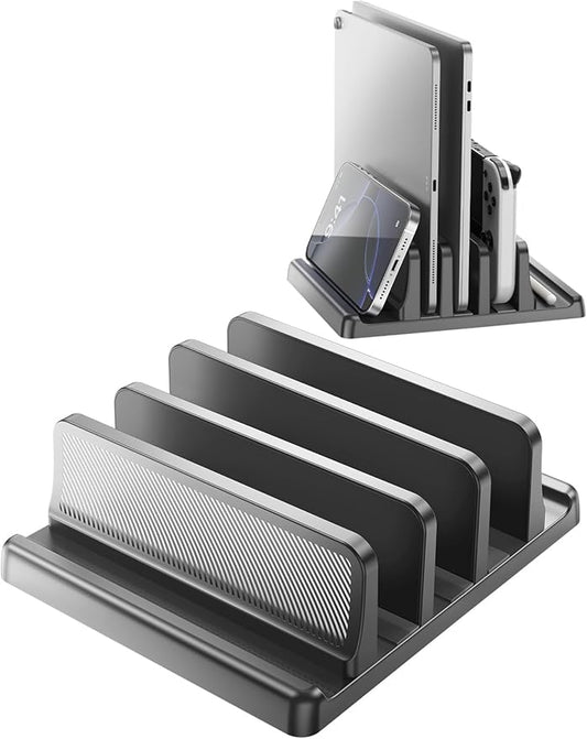 5 in 1 Vertical Laptop Stand Holder,Adjustable ABS Plastic Laptop Organizer Desktop Management Notebook Dock,Vertical Laptop Stand Space Saving for MacBook,Surface,Samsung,HP,Dell,Chrome Book
