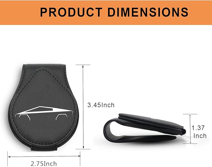 Car Sunglasses Holder Compatible with Cybertruck Car Sun Visor Leather Glasses Sunglass Clip Magnetic Eyeglass Hanger Mount Car Accessories for Cyber Truck Owners