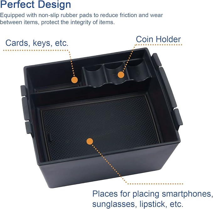 Double Layer, 2022-2025 Maverick Center Console Organizer for Ford Maverick (XL/XLT/Lariat/Tremor/Lobo), Durable ABS Plastic 2024 Maverick Console Tray 2025 Maverick Hybrid Accessories (Black)