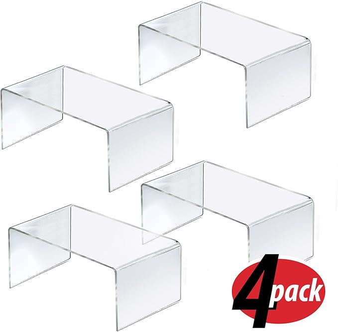 Azar Displays 515311 12" W x 7.75" D x 6" H Acrylic Riser (4 Pack)