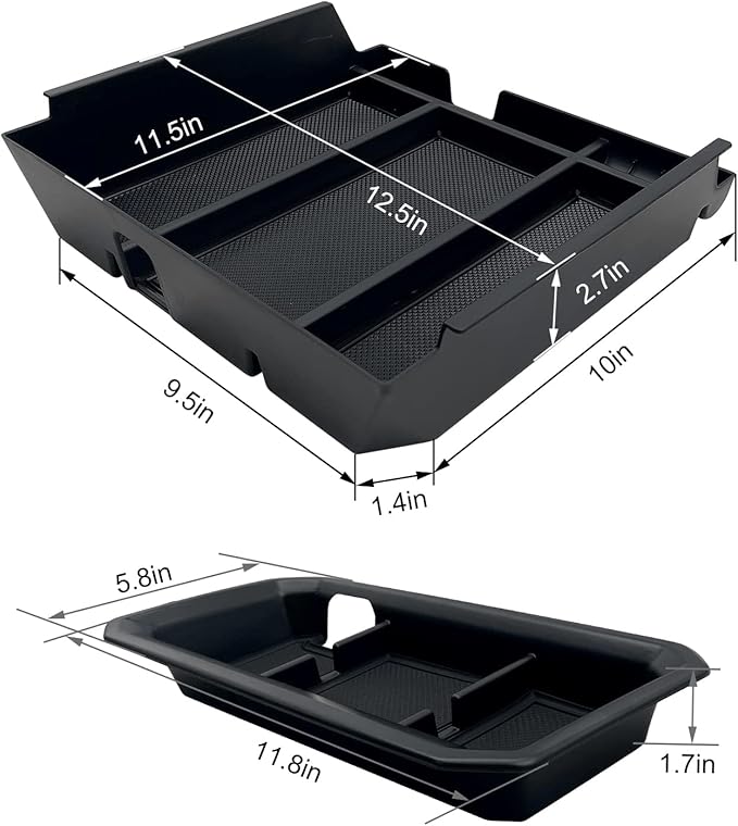 JOJOMARK Compatible with Toyota Tundra Accessories Center Console Tray Organizer for Tundra 2022 2023 2024 2025 Insert ABS Armrest Box Secondary Storage (2022+ Black)