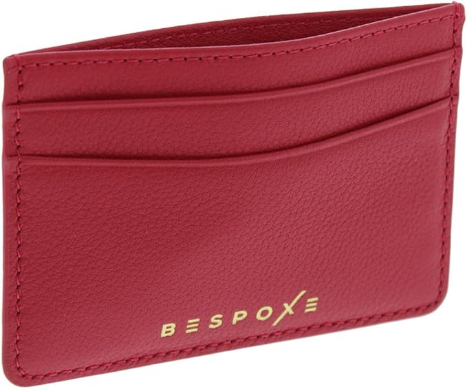 Slim Minimalist Front Pocket RFID Blocking Leather Wallets for Men and Women - Pomegranate Red