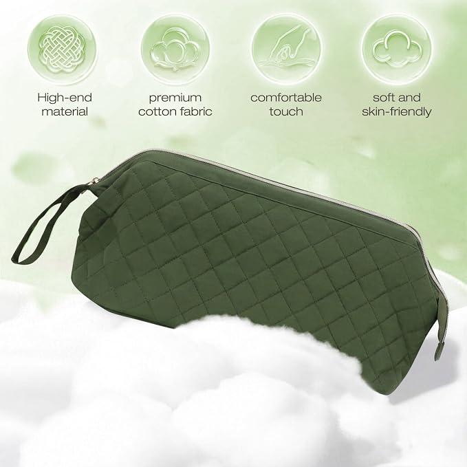 Stratalife Quilted Hair Tools Travel Bag with Polishing Cloth Compatible with Dyson Airwrap Shark Flex Style, Portable Toiletry Bag Hair Dryer Curling Iron Carrying Case Travel Essentials Olive Green
