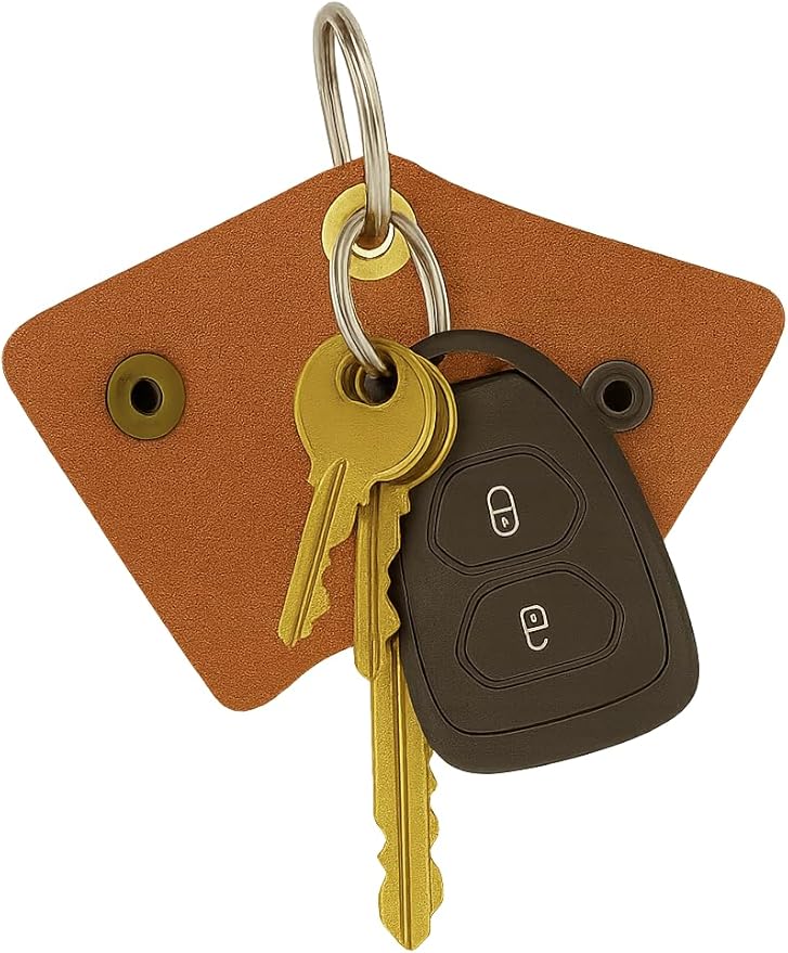 Full Grain Leather Key Wrap – Silent Keychain Organizer with Snap Closure, Key Ring Cover & Pocket-Friendly Sleeve – Handmade Key Holder for Men, Stylish & Durable EDC Accessory
