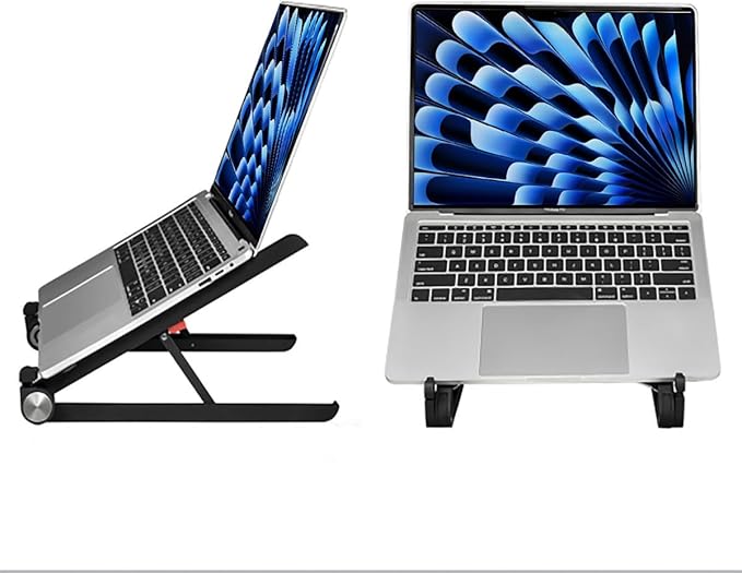 Portable Ergonomic Laptop Stand for Heavy Gaming Laptops, 2 Height Adjustable Laptop Riser, 0.6LBS Ultra Light, Nylon & 304 Stainless Steel, 10KG Heavy Duty Support, Fits 18 17 16 15 14 13 Inch Laptop