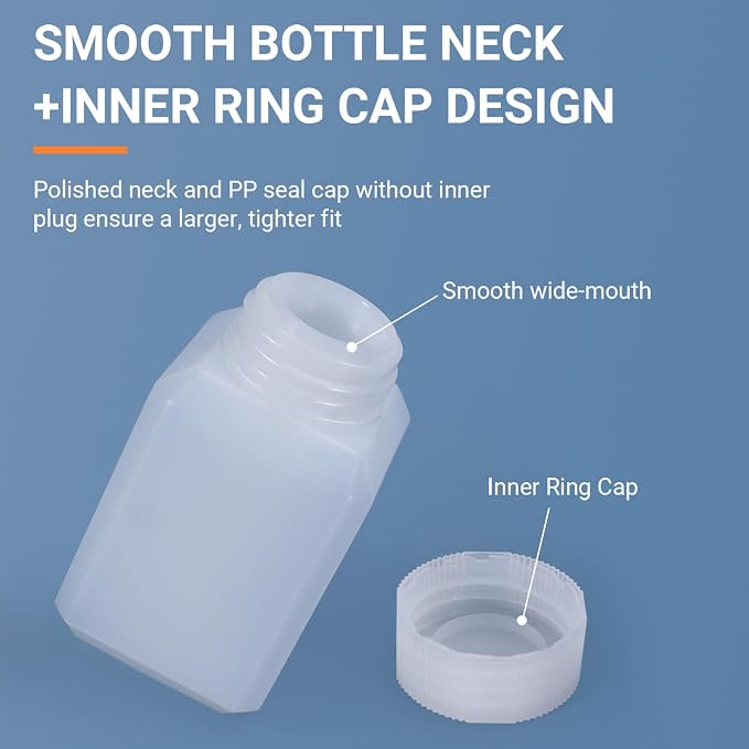 3.6oz/110ml Leak Proof Plastic Bottles with Caps for Liquids Sample, Reusable Small Bottles Containers for Travel, Camping and Hiking (Translucent, 10 Pcs)