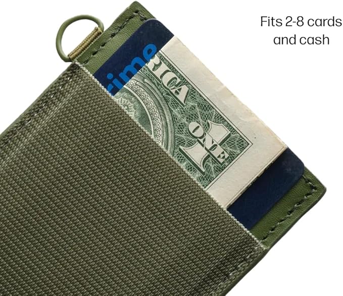 Thread Wallets Ultra Slim Minimalist Leather Card Holder Wallet (Olive)