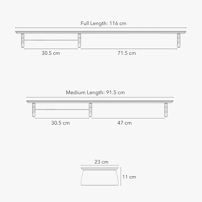 Raico Desk Cockpit Shelf Monitor Stand System Dual Screen Setup Wood Large Desk Accessory Organizer Unit (Black Wood, Medium | 36 Inches)