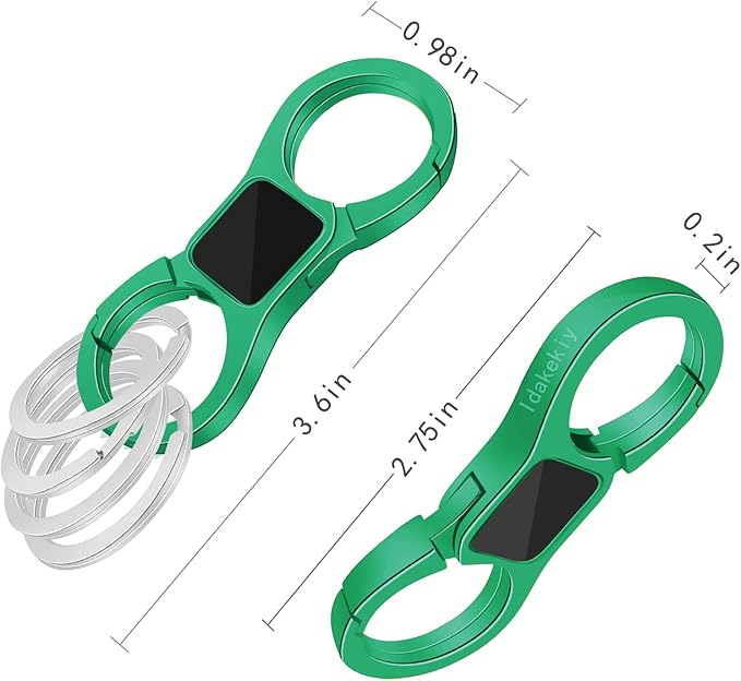 Idakekiy Key Chain Quick Release Spring with 4 Key Rings Heavy Duty Car Keychain Organizer for Men and Women