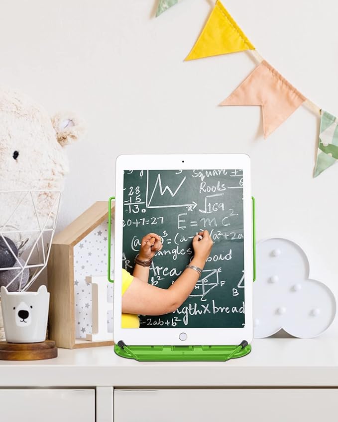 Honagu Book Stand for Reading, Adjustable Reading Rest Book Holder, Documents Holder, Sturdy Typing Stand for Recipes Textbooks Tablet Music Books (Green)