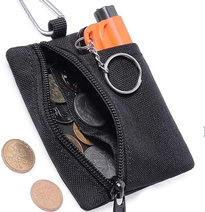 2 Pack Tactical Mini Coin Pouch Military Compact EDC Pouch Utility Backpack Accessories Bag Purse Key Small Tool Earphone Credit Card Holder Sport Waist Pack