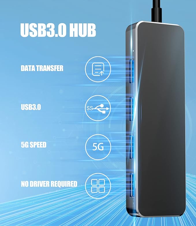USB Hub 3.0, PANPEO 4-Port USB 3.0 Hub Multi USB Port Expander for Laptop, Xbox, Flash Drive, Mobile HD, Console, Printer, Camera, Keyborad, Mouse