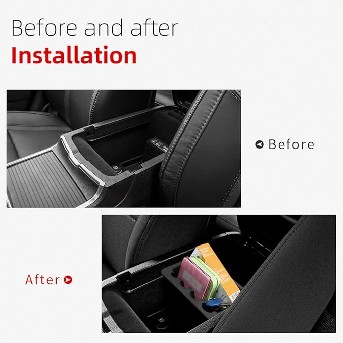 MARCHFA Center Console Organizer Tray for 2011-2022 2023Charger Accessories for Chrysler 300 2023 2022-2011 Armrest Organizer Tray Insert Storage Box (Black without mat)