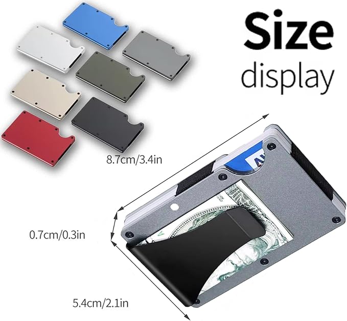 EDGE Metal Wallet for Men - Minimalist Slim Wallet - RFID Blocking Card Holder Money Clip, Smart Wallet - Aluminum Credit Card Holde Clip Gray