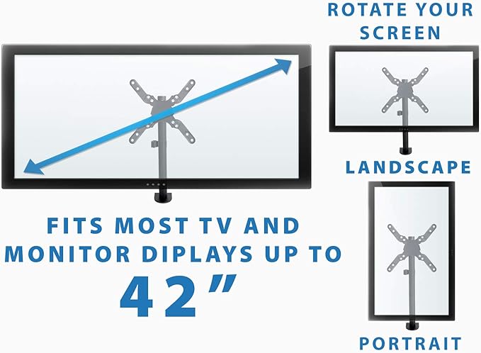 Mount-It! Ultra-Wide Single Monitor Arm Desk Mount, Height Adjustable Pole Stand for 13??2 Inch Screens up to 22 lbs, VESA 75x75 to 200x200, Clamp & Grommet