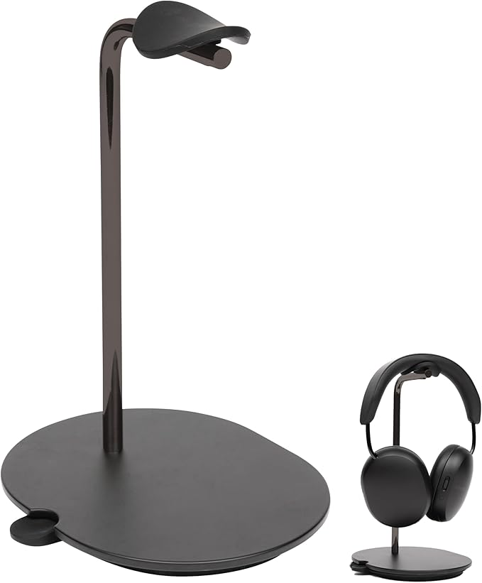 Sanus Sonos Ace Headphones Stand - Premium Stand w/Silicone Cradle Prevents Creasing & Built-in Cable Management w/Magnetic Clip for Fast Charging - Tool-Free Setup - Black Sonos Headphones Holder
