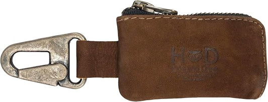 Hide & Drink, Rustic Leather Car Key Holder, Headphone & Charging Cables, Memory Cards, Flash Drives, Lighters, Cash Zipper Case with Clasp, Handmade :: Swayze Suede