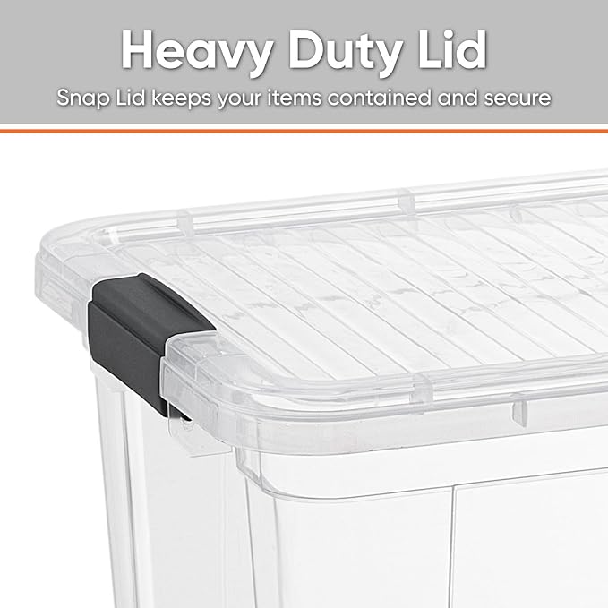 Superio Storage Bins with Lids- 3 Pack, 1.85 Qt Clear Boxes for Organizing, Stackable Plastic Containers- BPA Free, Non-Toxic, Odor Free, Organizer for Home, Office, Dorm
