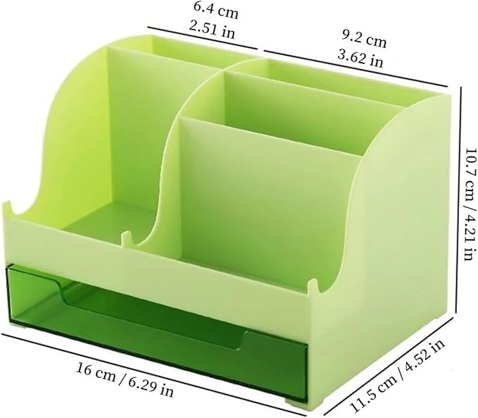 Desktop Storage Box with Drawers - Suitable for Desks and Office Organization(Green)