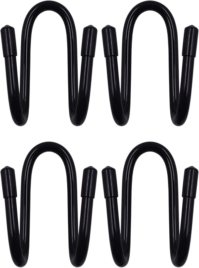 YYST Flexible Over the Seat Hard Hat Rack Holder Back Seat Hanger Headrest Hanger Headrest Hook (Black X 4 Pack)