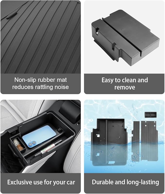 CDEFG 2Pcs for 2025 2026 Jeep Wagoneer S Center Console Organizer Compatible with 2025 2026 Jeep Wagoneer S Accessories Middle Console Armrest Storage Box Coin Holder